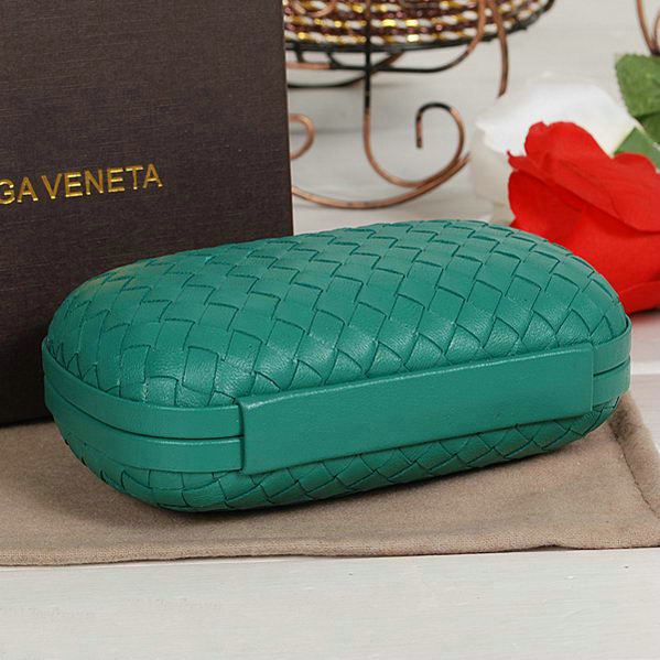 Bottega Veneta intrecciato calf leather clutch 11308 dakr green